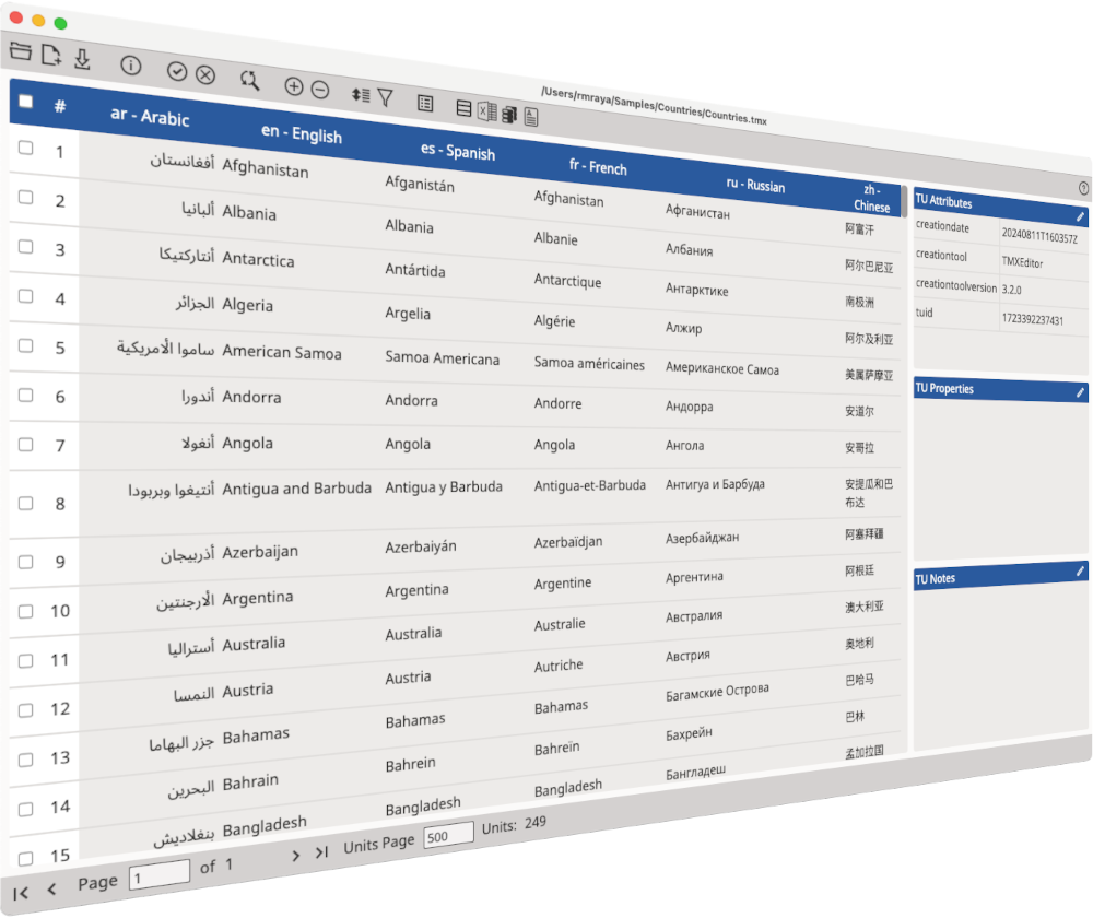 Excel to TMX